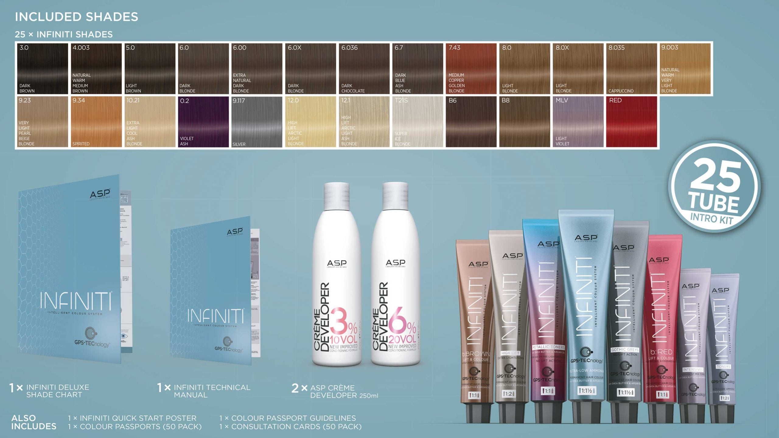 ASP  Infiniti 25 Shade Kit Introduction Professional Salon Products to colour