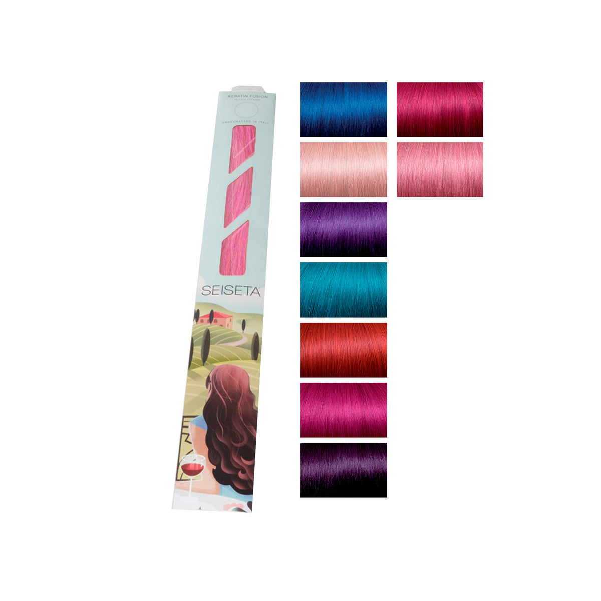 Seiseta The One Hair Extensions - Keratin Fusion Crazy Colors