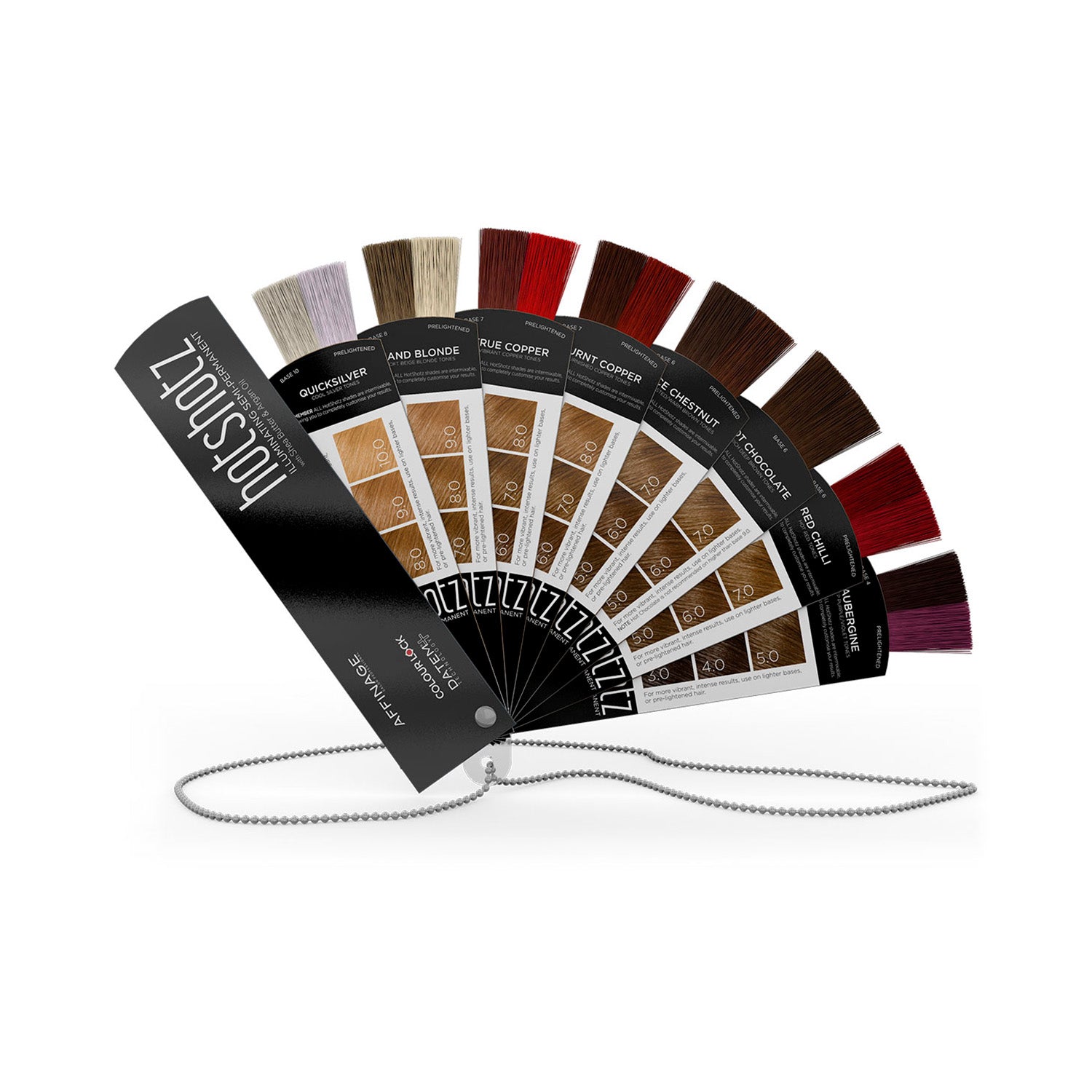 Affinage Professional Salon Products Hotshotz Swatch Fan Chart Intensify Natural Colour Treated Hair with HotShotz